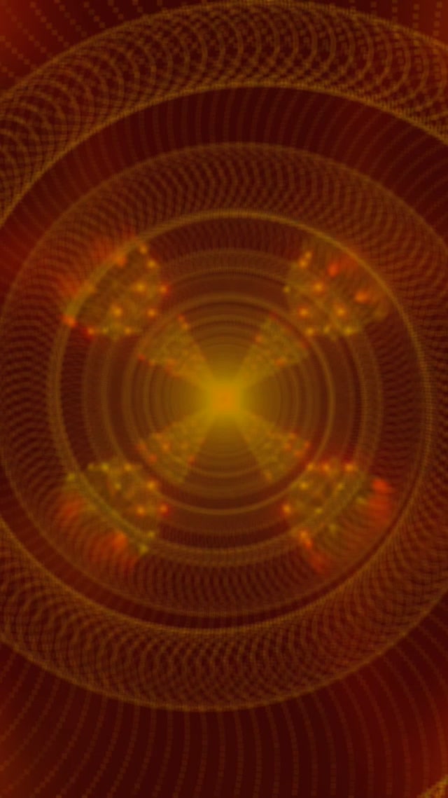 Neon Tunnel Goldene Fraktal Kugel Vortex VJ Loop 9:16 Reels 60fps Bildschirmschoner