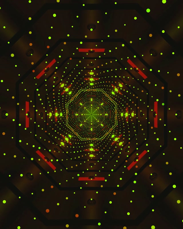 Neon Tunnel Grüne Punkte Bildschirmschoner 60fps 4:5 Instagram VJ Loop