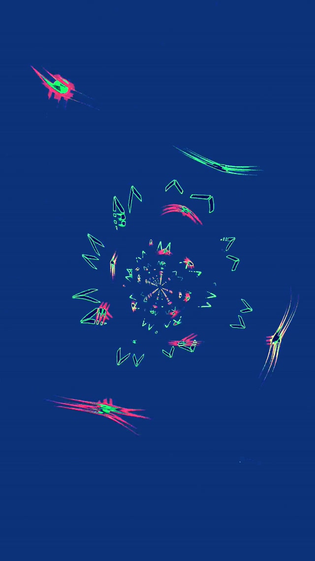 Neon Tunnel Spirale Screensaver 60fps 9:16 Reels VJ Loop Blau Grün Rosa
