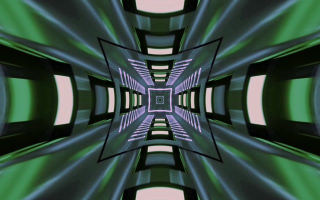 Neon Tunnel Grün Rekursives Quadrat Vortex Vj Loop 16:10 Macbook 60fps Bildschirmschoner