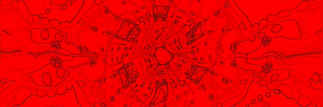 Red Fractal Kaleidoscope Neon Tunnel Vj Loop 3:1 Triple Wide 60fps Screensaver