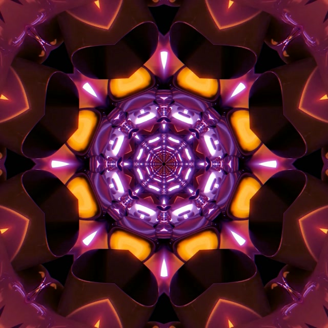 Lila Neon Tunnel Mandala Bildschirmschoner 60fps 1:1 Quadrat Vj Loop