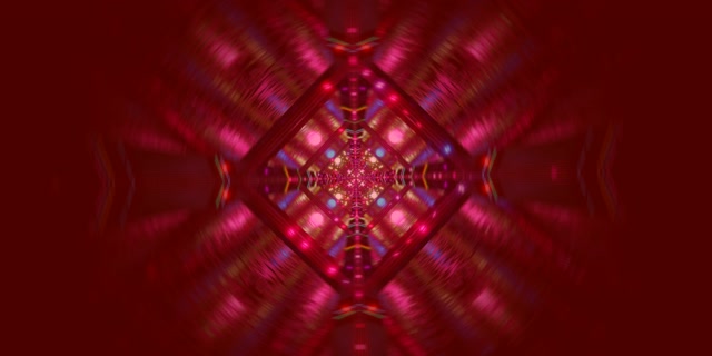 Neon-Tunnel Red Diamond Kaleidoscope VJ Loop 2:1 Univisium 60fps Screensaver