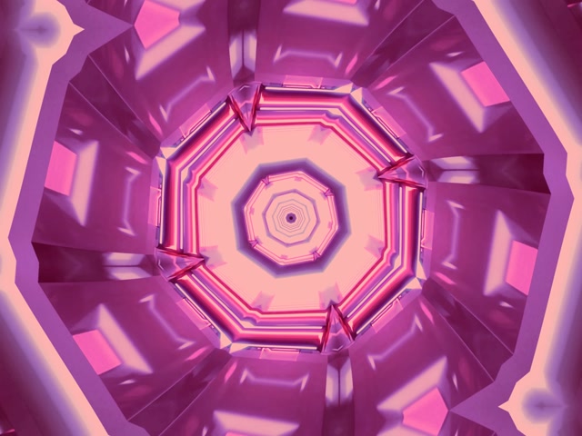 Neon Tunnel Oktagon Vortex Pink Lila 4:3 Classic 60fps Screensaver VJ Loop