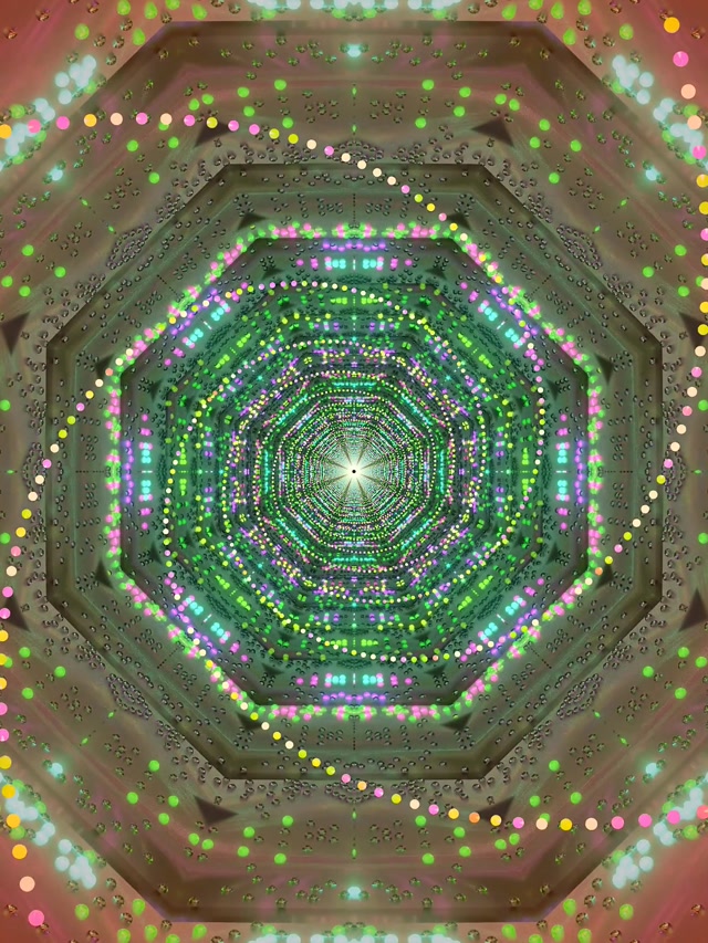 Neon Tunnel Oktagon Grün Rosa Bildschirmschoner 3:4 iPad Portrait 60fps VJ Loop