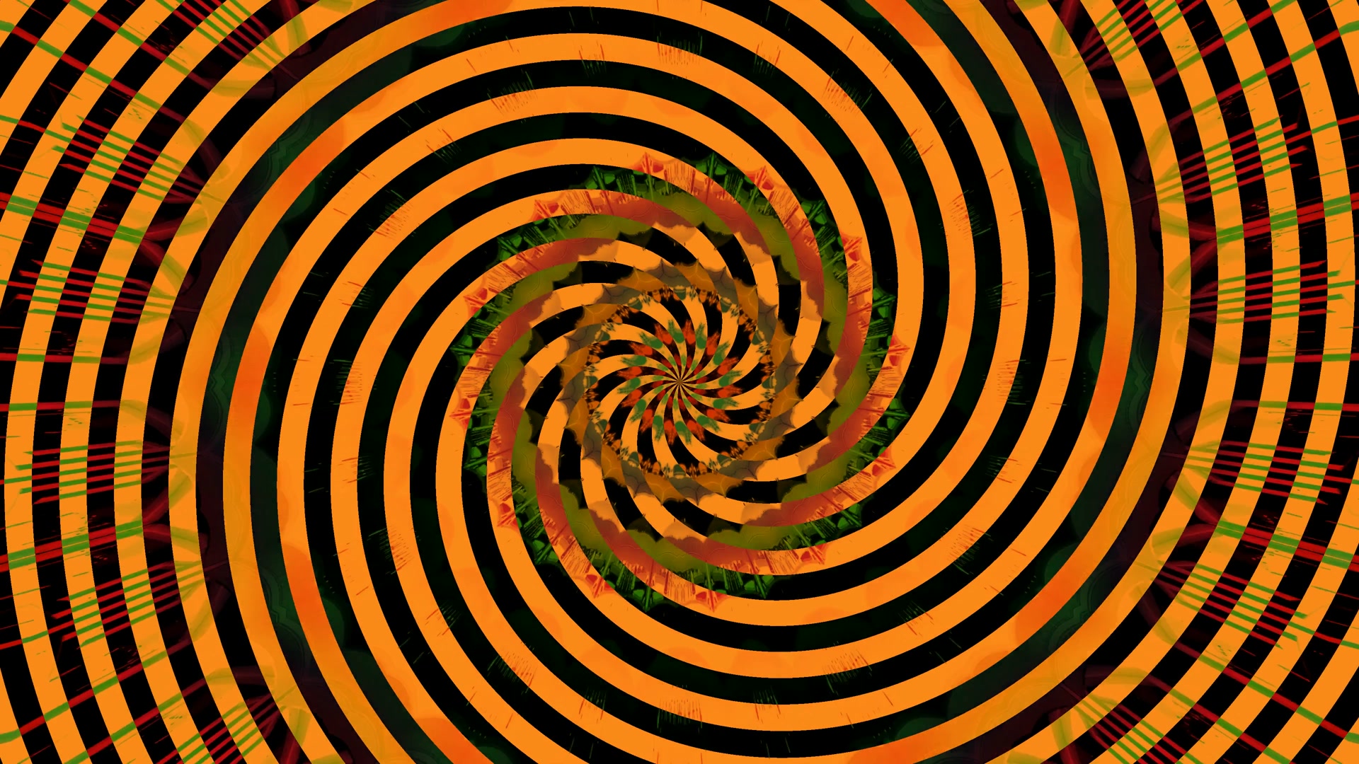 Neon Tunnel Orange Schwarze Spirale Bildschirmschoner 4K UHD 60fps VJ Loop