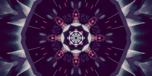 Lila Neon Tunnel Kaleidoskop Bildschirmschoner 2:1 Univisium 60fps VJ Loop