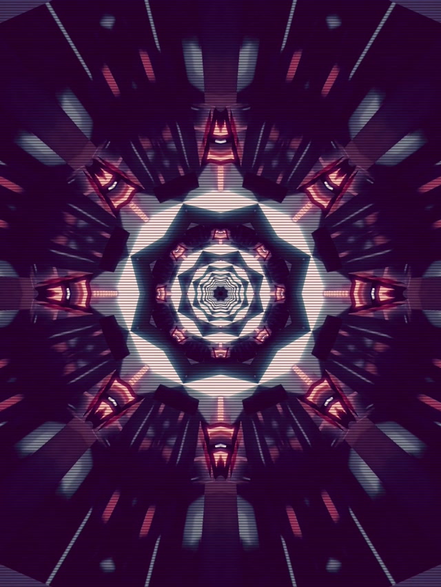 Neon Tunnel Lila Hex Bildschirmschoner 3:4 iPad Portrait 60fps VJ Loop