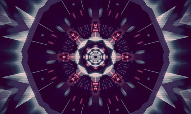 Neon Tunnel Lila Stern 60fps 5:3 Wide Bildschirmschoner VJ Loop