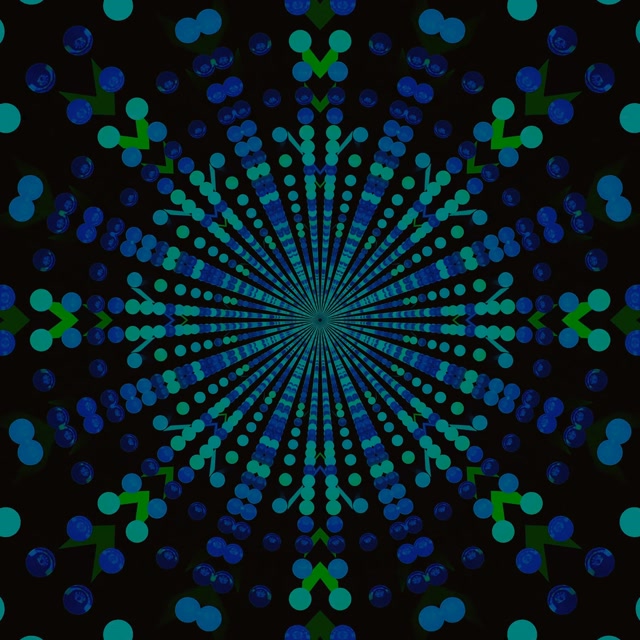 Neon Tunnel Türkis Punkt Mandala Burst VJ Loop 1:1 Quadrat 60fps Screensaver