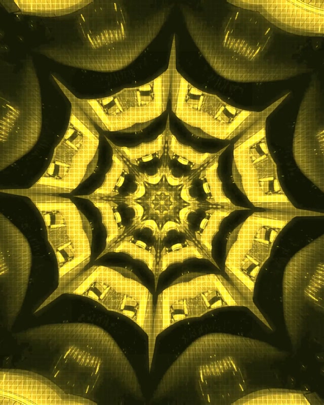 Yellow Neon Tunnel Spiraling Vortex 4:5 Instagram 60fps VJ Loop Screensaver