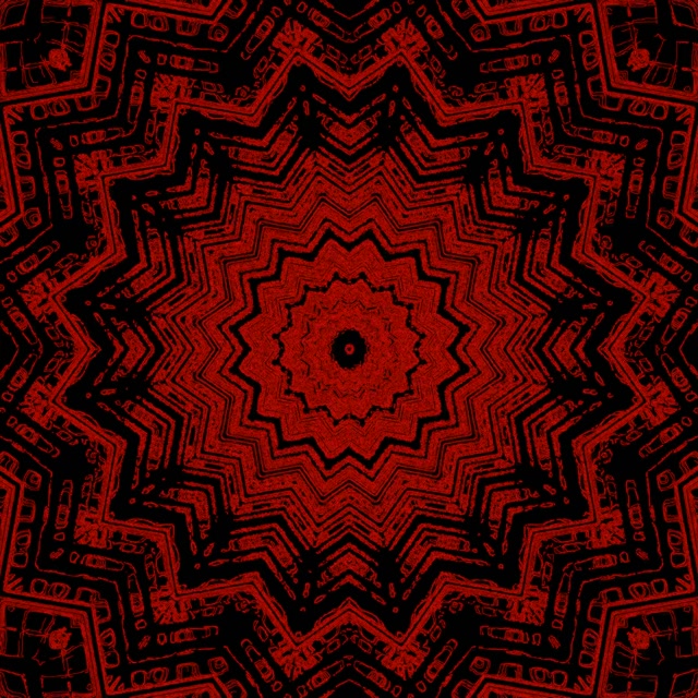 Roter Neon Tunnel Stern Mandala Vj Loop 1:1 Square 60fps Bildschirmschoner