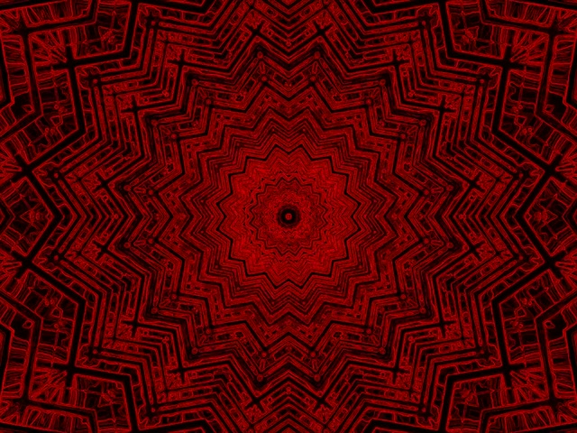 Rot Stern Fractal Neon Tunnel Vj Loop 4:3 Classic 60fps Screensaver