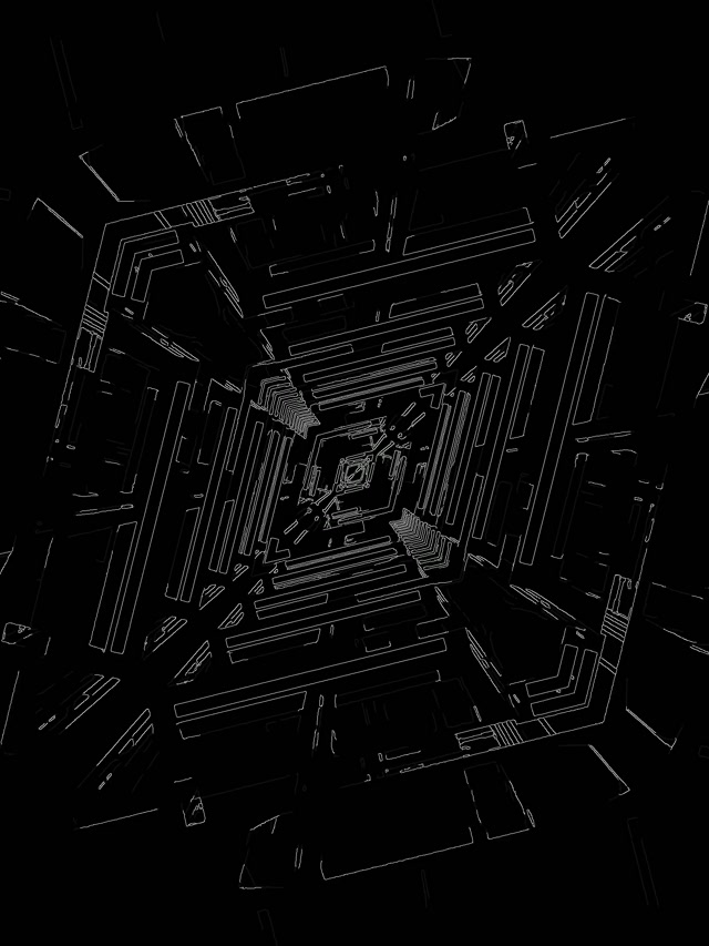 Neon Tunnel Wireframe Sci-Fi Vortex VJ Loop 3:4 iPad Portrait 60fps Bildschirmschoner