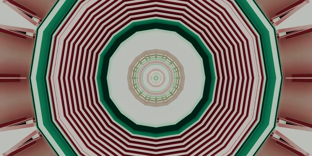 Neon Tunnel Gestreiftes Oktagon Vortex 2:1 Univisium 60fps Bildschirmschoner VJ Loop