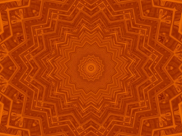 Orange Mandala Stern Neon Tunnel VJ Loop 4:3 Classic 60fps Bildschirmschoner