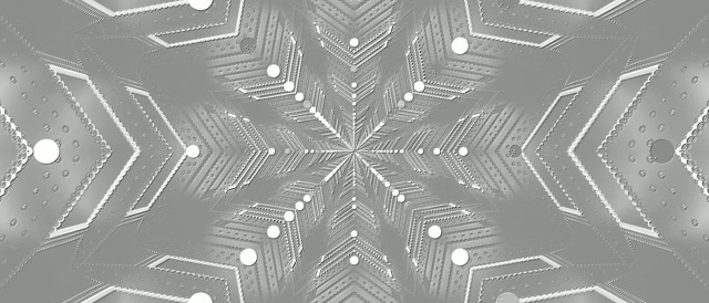 Silberner Neon Tunnel Schneeflocke 21:9 Ultrawide 60fps Screensaver Vj Loop