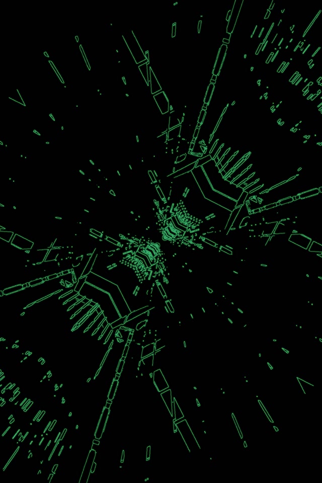 Neon Tunnel Grüne Spinne Burst VJ Loop 2:3 Foto Portrait 60fps Bildschirmschoner