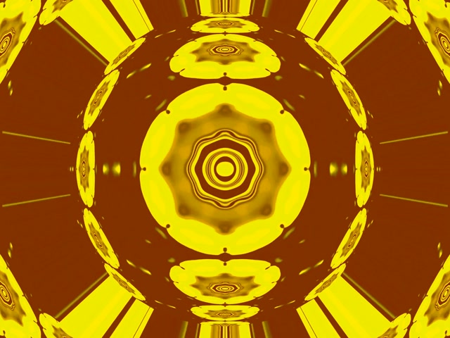 VJ Loop Neon Tunnel Goldenes Mandala Stern 4:3 Classic 60fps Bildschirmschoner