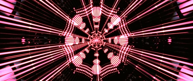 Neon Tunnel Rotes Oktagon Web Vortex Bildschirmschoner 2.39:1 Cinemascope 60fps VJ Loop