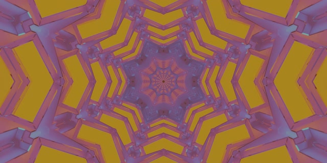 Neon Tunnel Kaleidoskop Stern Gold Lila Bildschirmschoner 2:1 Univisium 60fps Vj Loop