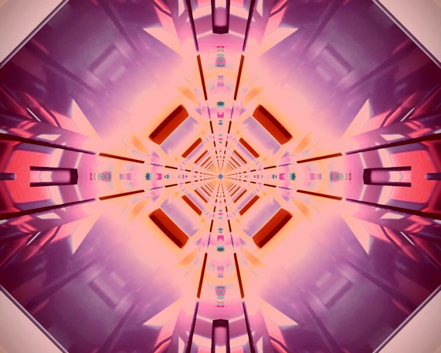 Neon Tunnel Kaleidoskop Sternen Explosion VJ Loop 5:4 Industrial 60fps Bildschirmschoner
