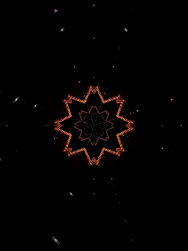 Neon Tunnel Stern Kaleidoskop VJ Loop 3:4 iPad Portrait 60fps Bildschirmschoner