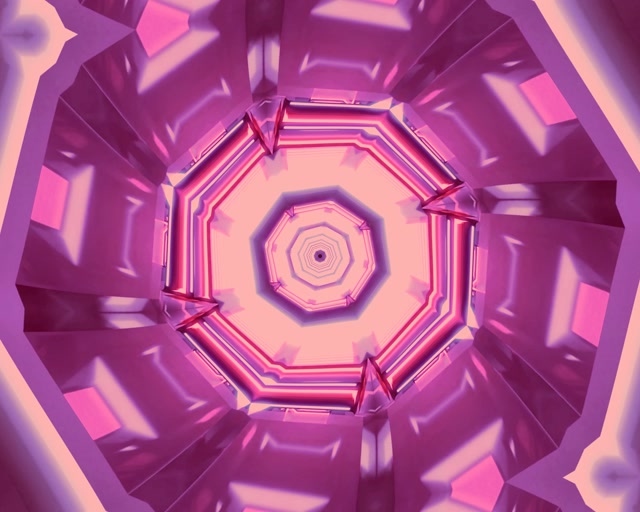 Neon Tunnel Pink Oktagon Vortex VJ Loop 5:4 Industrial 60fps Screensaver