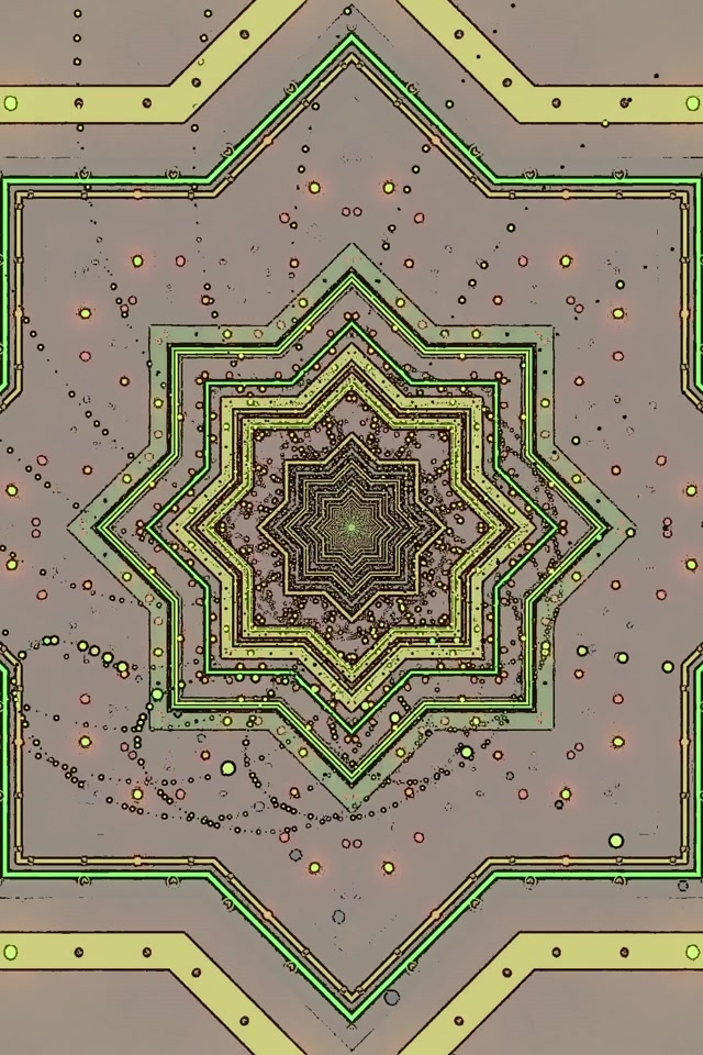 Neon-Tunnel Stern Bildschirmschoner 2:3 Portrait 60fps VJ Loop Grün