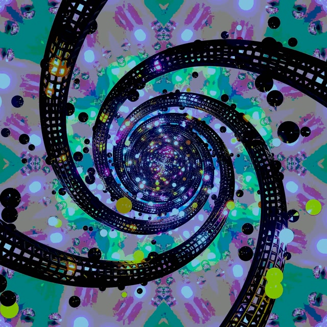 Neon Tunnel Spiral Kaleidoskop VJ Loop 1:1 Square 60fps Bildschirmschoner