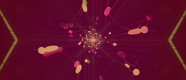 Neon Tunnel Leuchtende Kugeln Vortex VJ Loop 21:9 Ultrawide 60fps Bildschirmschoner