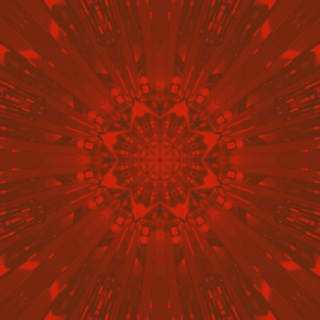 Neon Tunnel Rot Stern Kaleidoskop VjLoop 1:1 Quadrat 60fps Bildschirmschoner