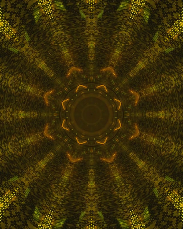 Goldenes Mosaik Neon Tunnel Kaleidoskop Vj Loop 4:5 Instagram 60fps Bildschirmschoner