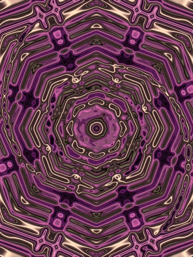 Lila Fraktal Kaleidoskop Neon Tunnel VJ Loop 3:4 iPad Portrait 60fps Bildschirmschoner