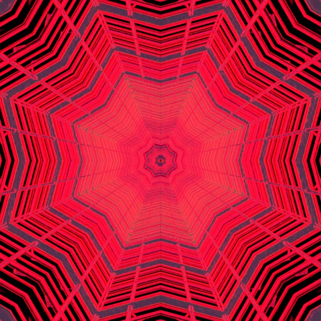 VJ Loop Neon Tunnel Roter Stern Polygon Vortex 1:1 Square 60fps Bildschirmschoner