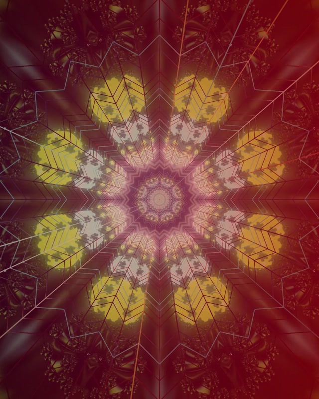 VJ Loop Crimson Stern Kaleidoskop Neon Tunnel 4:5 Instagram 60fps Bildschirmschoner