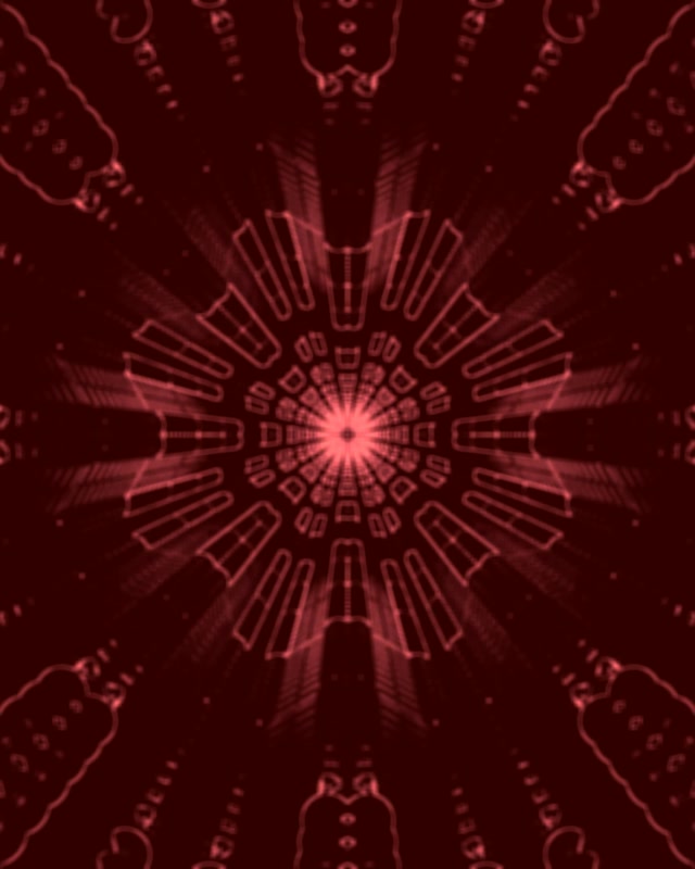 Rotes Neon Tunnel Radial Circuit Burst VJ Loop 4:5 Instagram 60fps Bildschirmschoner