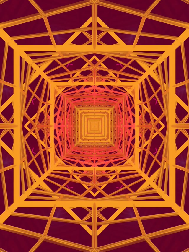 Neon Tunnel Pulsating Square Vortex 3:4 iPad Portrait 60fps VJ Loop Screensaver