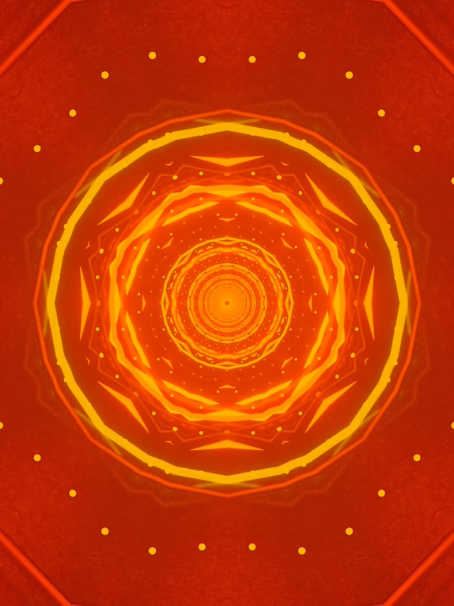 Neon Tunnel Rot Orange Achteck Vortex VJ Loop 3:4 iPad Portrait 60fps Screensaver