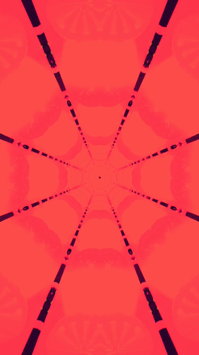 Neon Tunnel Rotes Spinnennetz Kaleidoskop Vj Loop 9:16 Reels 60fps Bildschirmschoner