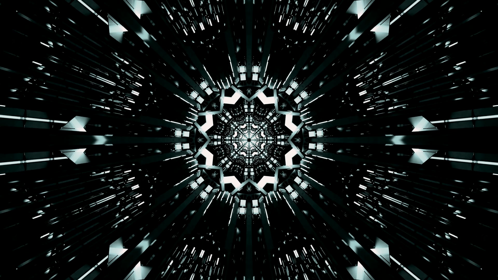 Fractal Ατσάλινο Tunnel Προφύλαξη Οθόνης 4K UHD 60fps Live Wallpaper