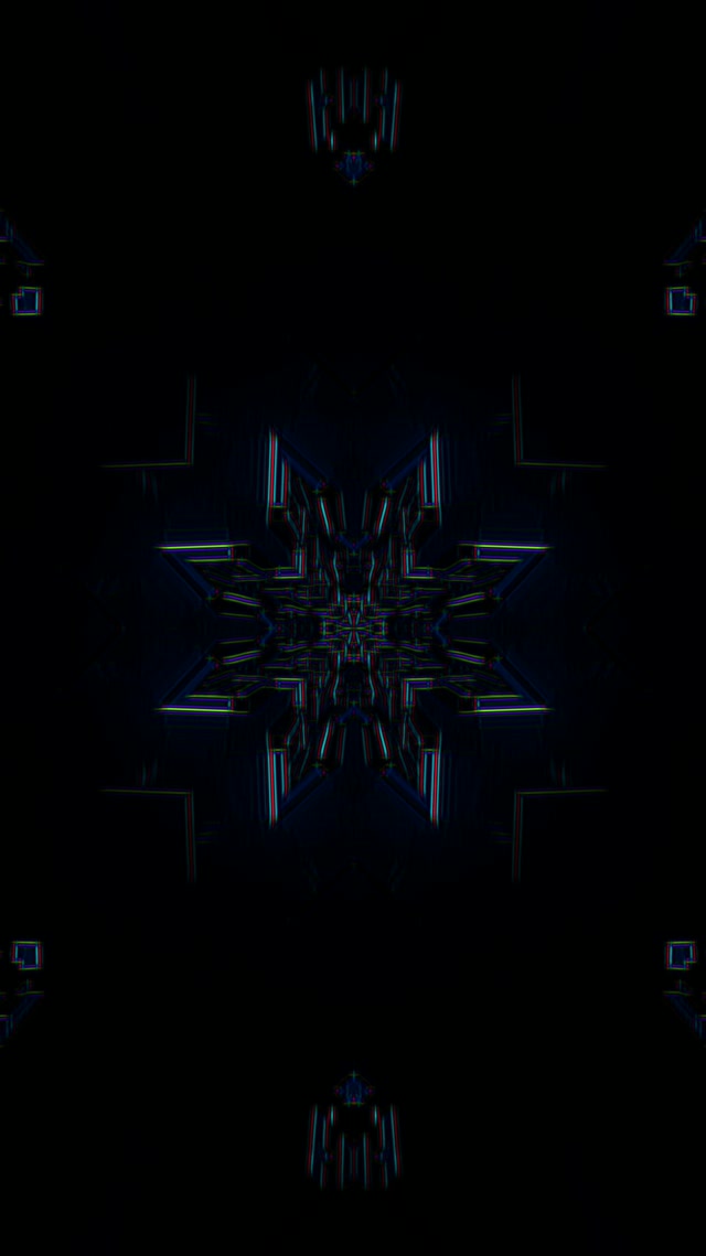 Blue Neon Tunnel Kaleidoscope Burst 9:16 Reels 60fps VJ Loop Screensaver