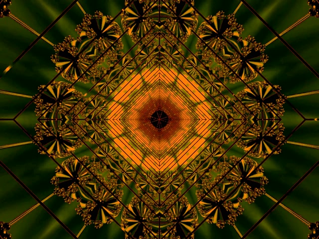 Neon Tunnel Mandala Orange Green 60fps 4:3 Κλασικό Προστάτης Οθόνης VJ Loop