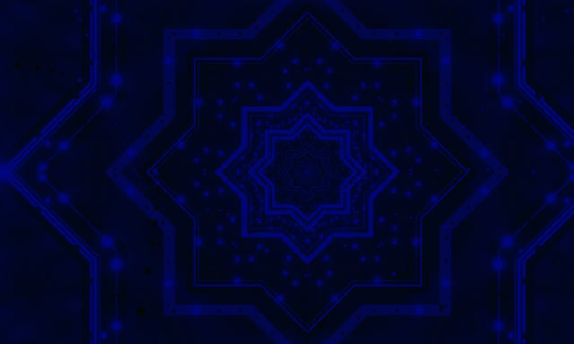 Neon Tunnel Μπλε Αστέρι Mandala 5:3 wide 60fps Screensaver Vj Loop