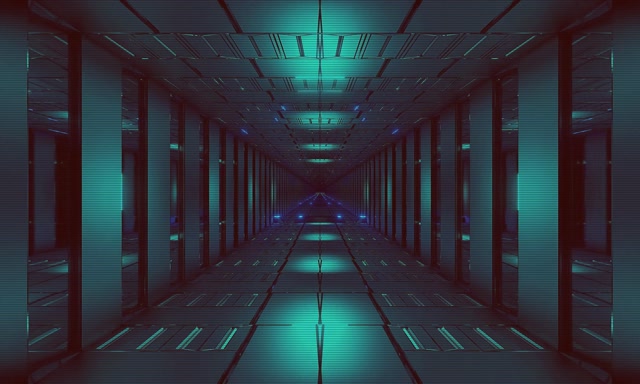 VJLoops Νέον Τούνελ Μπλε Πράσινο Πλέγμα 5:3 Ευρύ 60fps Προφύλαξη Οθόνης