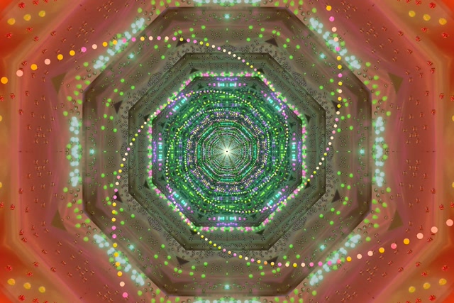 Neon Tunnel Προφύλαξη Οθόνης 3:2 surface 60fps Vj Loop Πράσινο Οκτάγωνο Lights