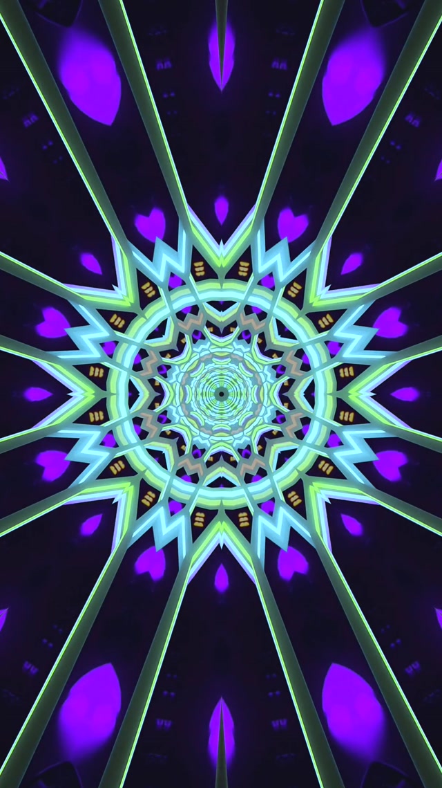 Neon Tunnel Μάνταλα Μοβ Πράσινο 60fps Προφύλαξη Οθόνης 9:16 Reels VJ Loop