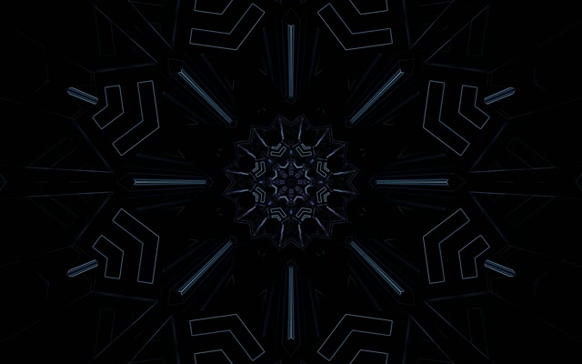 Neon Tunnel Dark Snowflake Kaleidoscope Vj Loop 16:10 macbook 60fps Screensaver