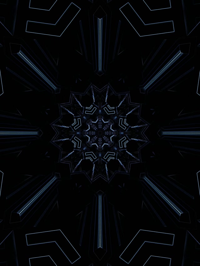 Neon Tunnel Μπλε Γεωμετρική Νιφάδα VJ Loop 3:4 iPad Portrait 60fps Προφύλαξη Οθόνης