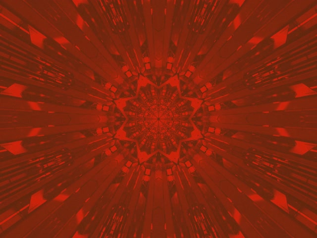 Red Star Kaleidoscope Neon Tunnel Vj Loop 4:3 Classic 60fps Screensaver